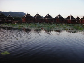 Houses on the lake Inle. They also have floating gardens.